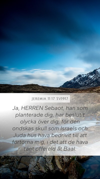 Jeremia 11:17 SV1917 Bible Verse Image