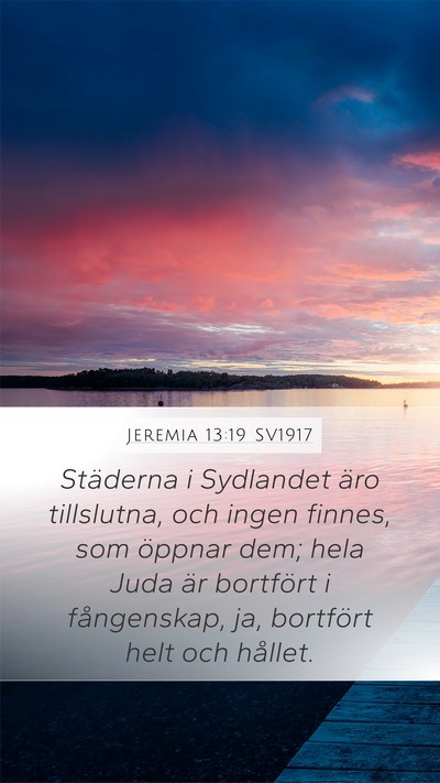 Jeremia 13:19 SV1917 Bible Verse Image