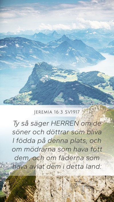 Jeremia 16:3 SV1917 Bible Verse Image
