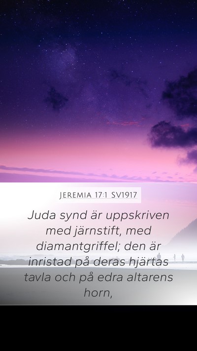 Jeremia 17:1 SV1917 Bible Verse Image