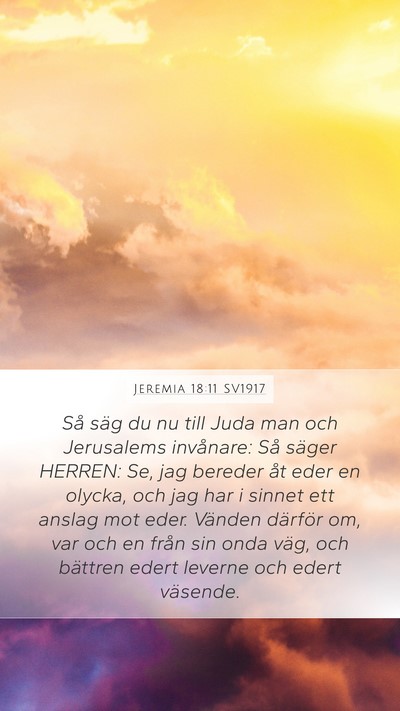 Jeremia 18:11 SV1917 Bible Verse Image
