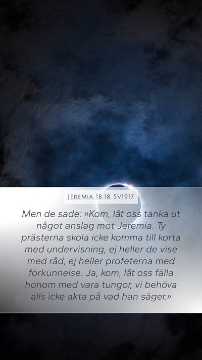 Jeremia 18:18 SV1917 Bible Verse Image