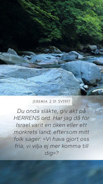 Jeremia 2:31 SV1917 Bible Verse Image
