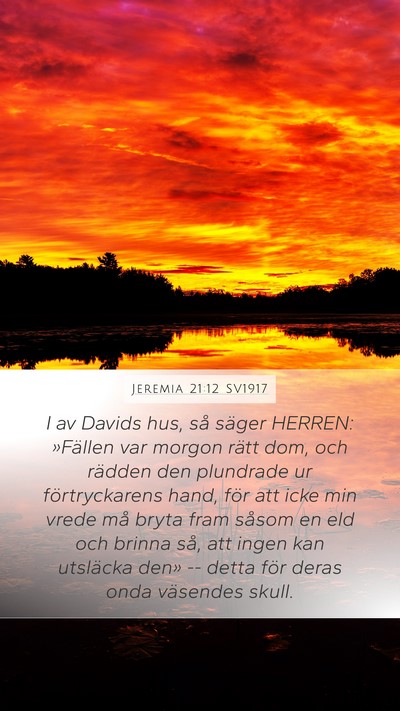 Jeremia 21:12 SV1917 Bible Verse Image