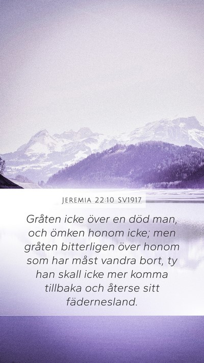 Jeremia 22:10 SV1917 Bible Verse Image