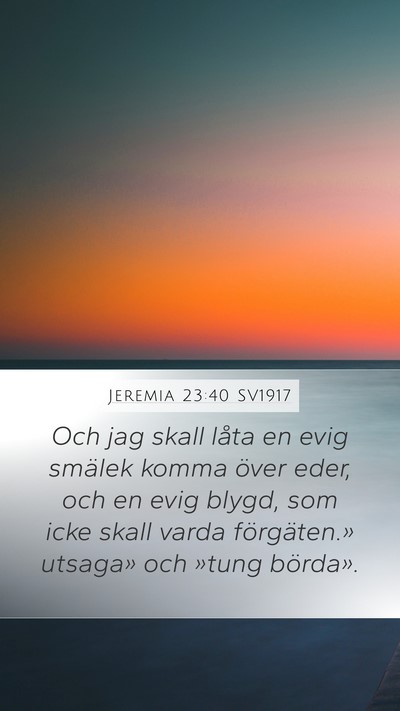 Jeremia 23:40 SV1917 Bible Verse Image