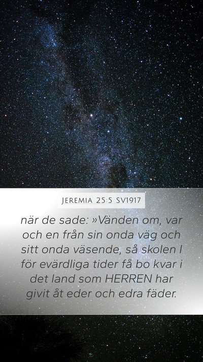 Jeremia 25:5 SV1917 Bible Verse Image