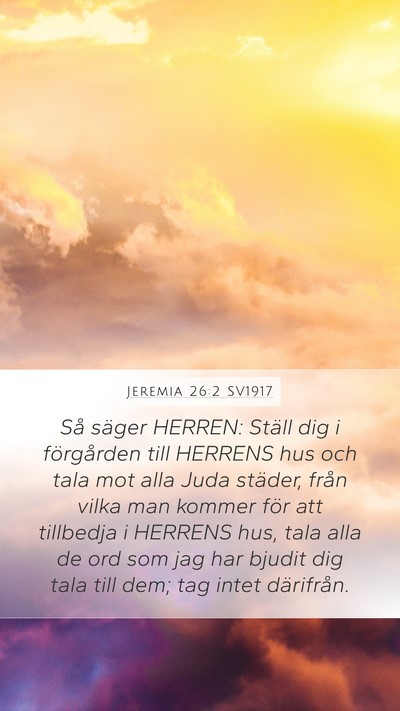 Jeremia 26:2 SV1917 Bible Verse Image