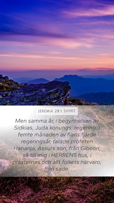 Jeremia 28:1 SV1917 Bible Verse Image