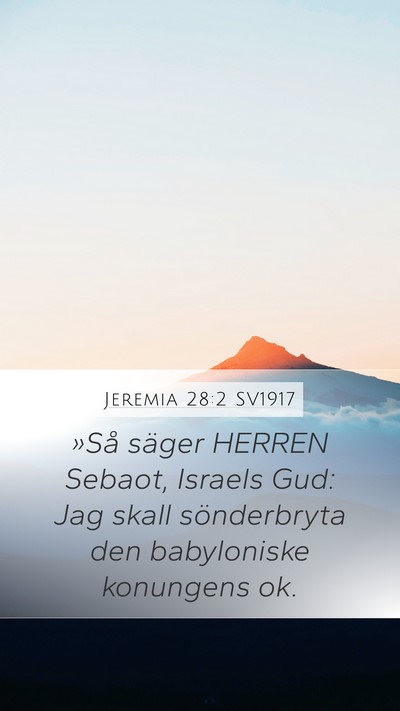 Jeremia 28:2 SV1917 Bible Verse Image