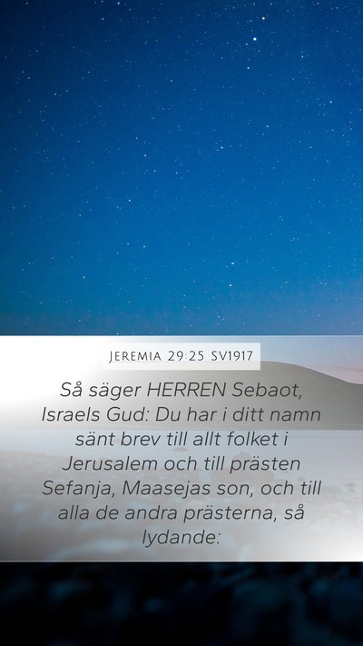 Jeremia 29:25 SV1917 Bible Verse Image
