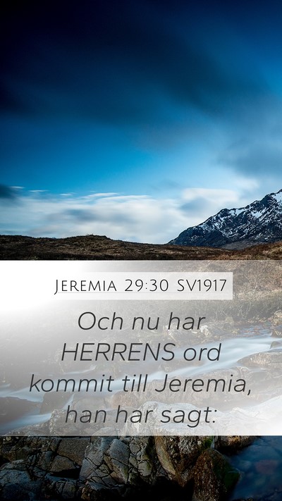 Jeremia 29:30 SV1917 Bible Verse Image