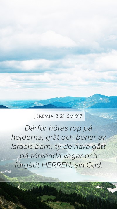 Jeremia 3:21 SV1917 Bible Verse Image