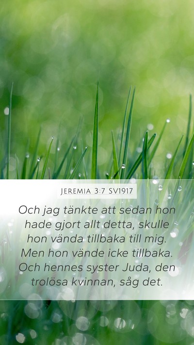 Jeremia 3:7 SV1917 Bible Verse Image