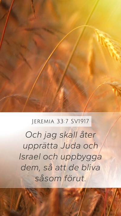 Jeremia 33:7 SV1917 Bible Verse Image
