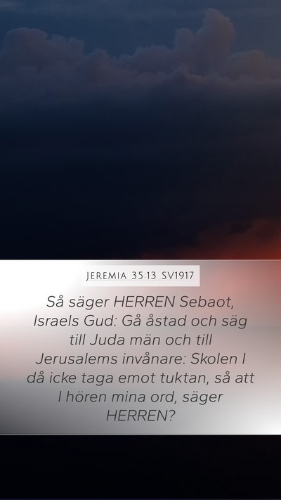Jeremia 35:13 SV1917 Bible Verse Image