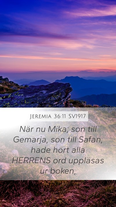 Jeremia 36:11 SV1917 Bible Verse Image