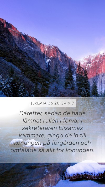 Jeremia 36:20 SV1917 Bible Verse Image
