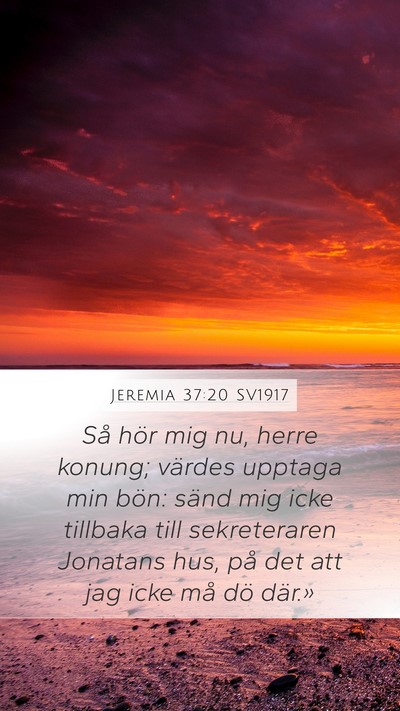 Jeremia 37:20 SV1917 Bible Verse Image
