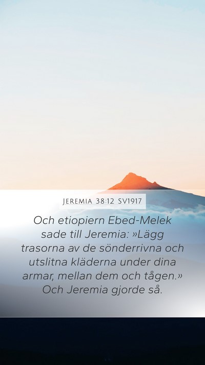 Jeremia 38:12 SV1917 Mobile Phone Wallpaper - Och etiopiern Ebed-Melek sade till Jeremia: - Mobile Bible Verse Wallpaper