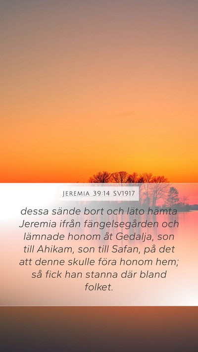 Jeremia 39:14 SV1917 Bible Verse Image