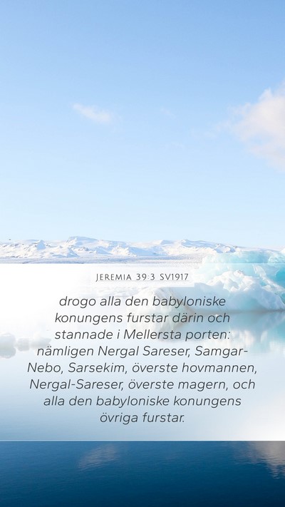 Jeremia 39:3 SV1917 Bible Verse Image
