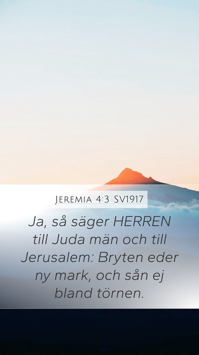 Jeremia 4:3 SV1917 Bible Verse Image