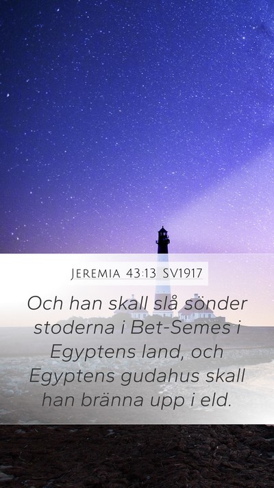 Jeremia 43:13 SV1917 Bible Verse Image