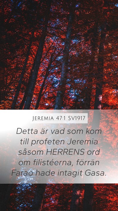 Jeremia 47:1 SV1917 Bible Verse Image