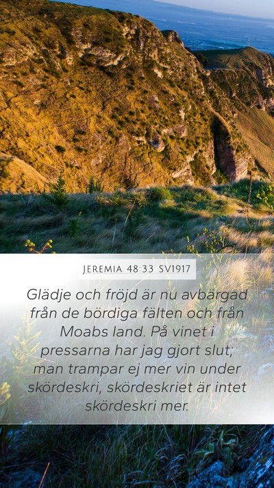 Jeremia 48:33 SV1917 Bible Verse Image
