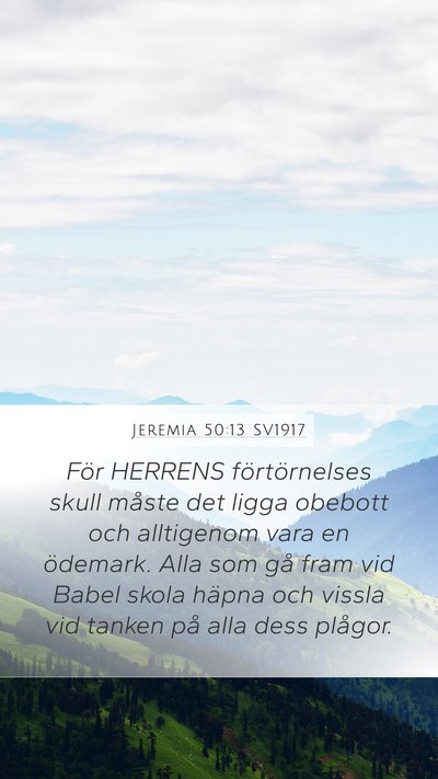 Jeremia 50:13 SV1917 Bible Verse Image