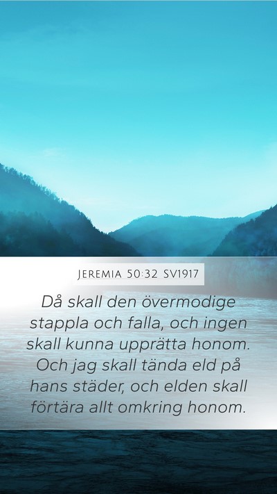 Jeremia 50:32 SV1917 Bible Verse Image