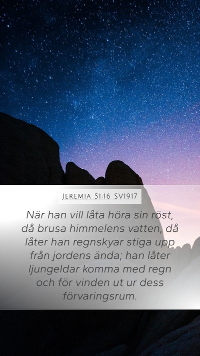 Jeremia 51:16 SV1917 Bible Verse Image