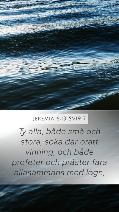 Jeremia 6:13 SV1917 Bible Verse Image