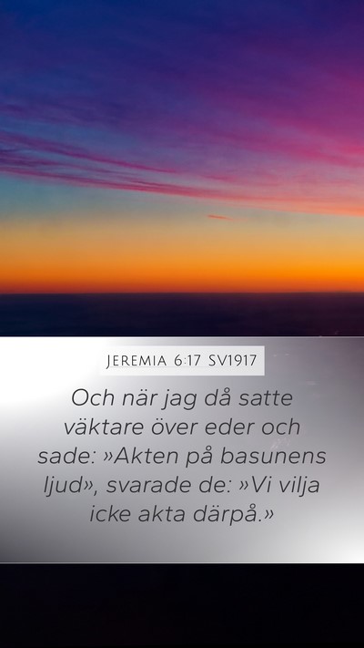 Jeremia 6:17 SV1917 Bible Verse Image