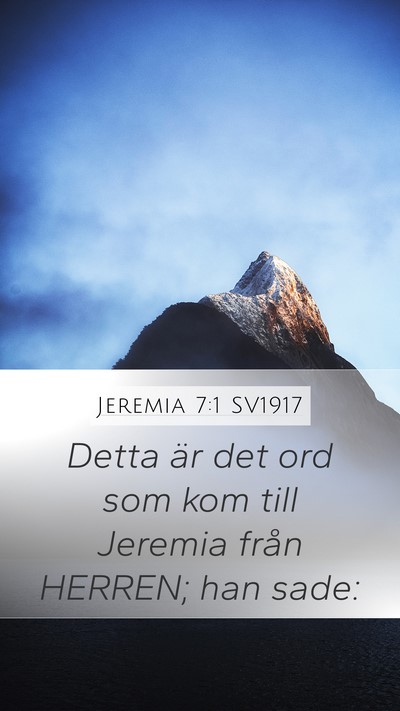 Jeremia 7:1 SV1917 Mobile Phone Wallpaper - Detta är det ord som kom till Jeremia från - Mobile Bible Verse Wallpaper