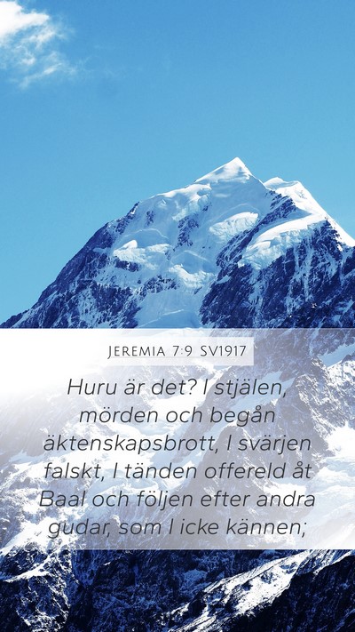 Jeremia 7:9 SV1917 Bible Verse Image