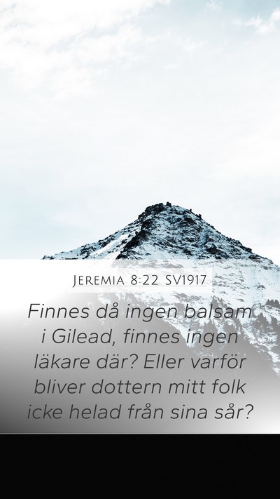 Jeremia 8:22 SV1917 Bible Verse Image