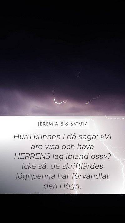 Jeremia 8:8 SV1917 Bible Verse Image