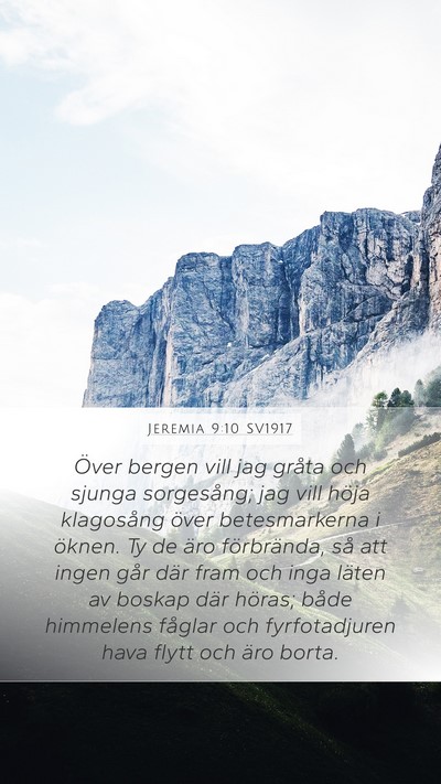 Jeremia 9:10 SV1917 Bible Verse Image