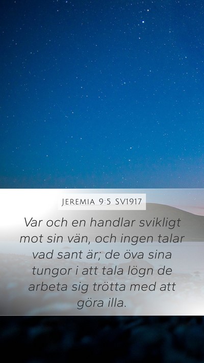 Jeremia 9:5 SV1917 Bible Verse Image
