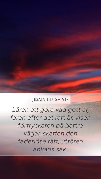 Jesaja 1:17 SV1917 Bible Verse Image