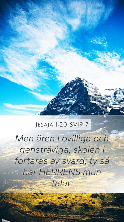 Jesaja 1:20 SV1917 Bible Verse Image