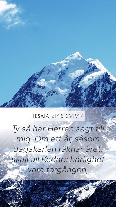 Jesaja 21:16 SV1917 Bible Verse Image