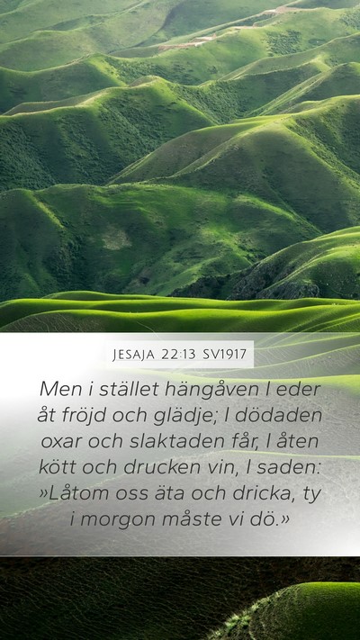 Jesaja 22:13 SV1917 Bible Verse Image