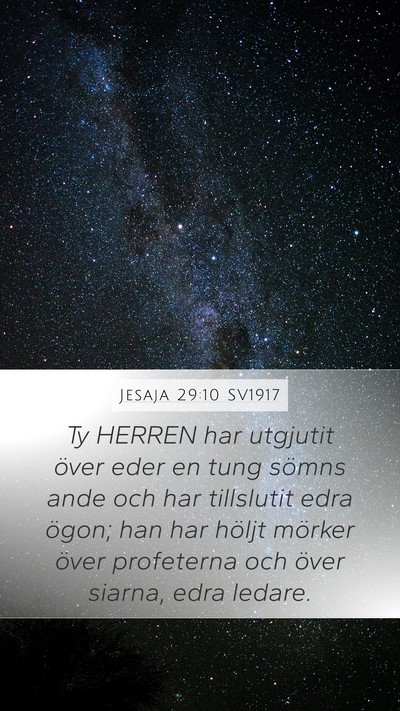 Jesaja 29:10 SV1917 Bible Verse Image