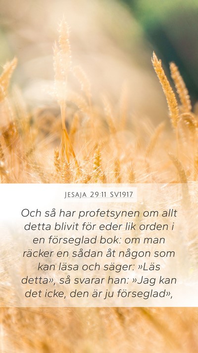 Jesaja 29:11 SV1917 Bible Verse Image