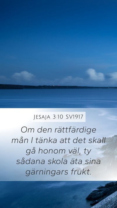 Jesaja 3:10 SV1917 Bible Verse Image