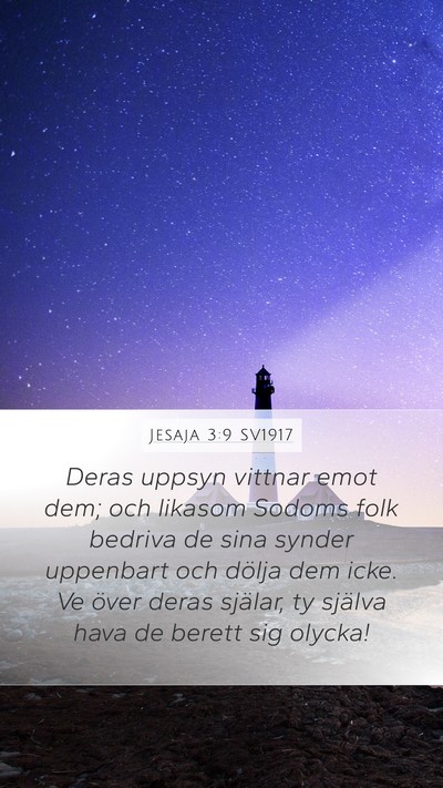 Jesaja 3:9 SV1917 Bible Verse Image