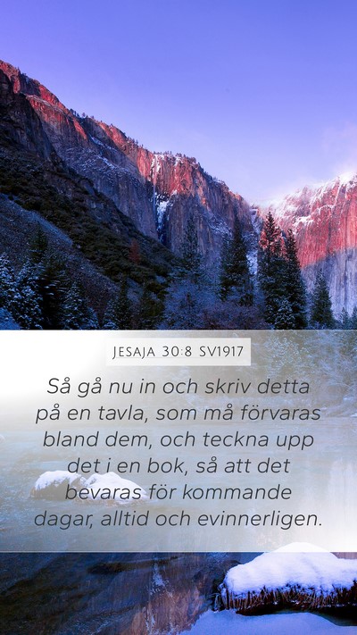 Jesaja 30:8 SV1917 Bible Verse Image
